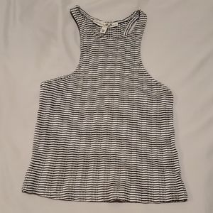 BLACK & WHITE STRIPED CROP TOP